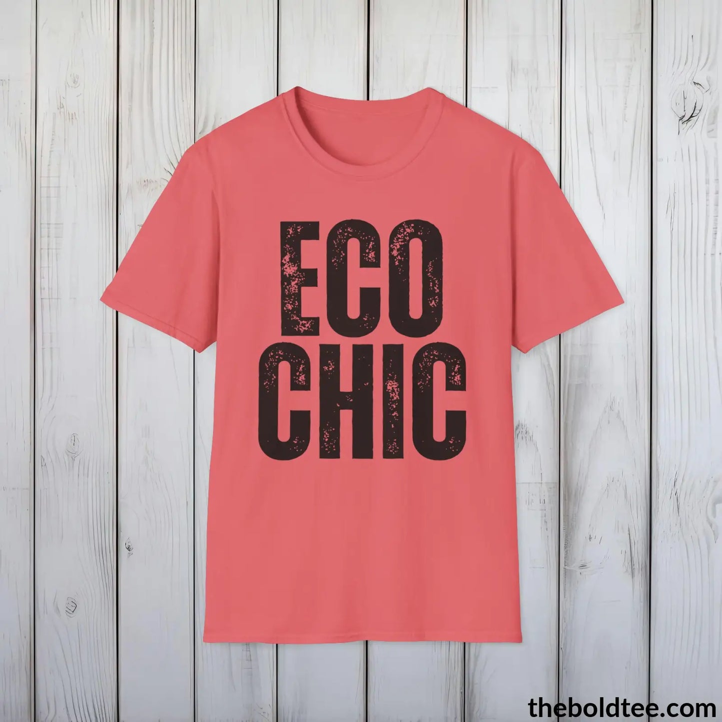 ECO CHIC Tee - Casual, Sustainable & Soft Cotton Crewneck Unisex T-Shirt - 9 Bold Colors