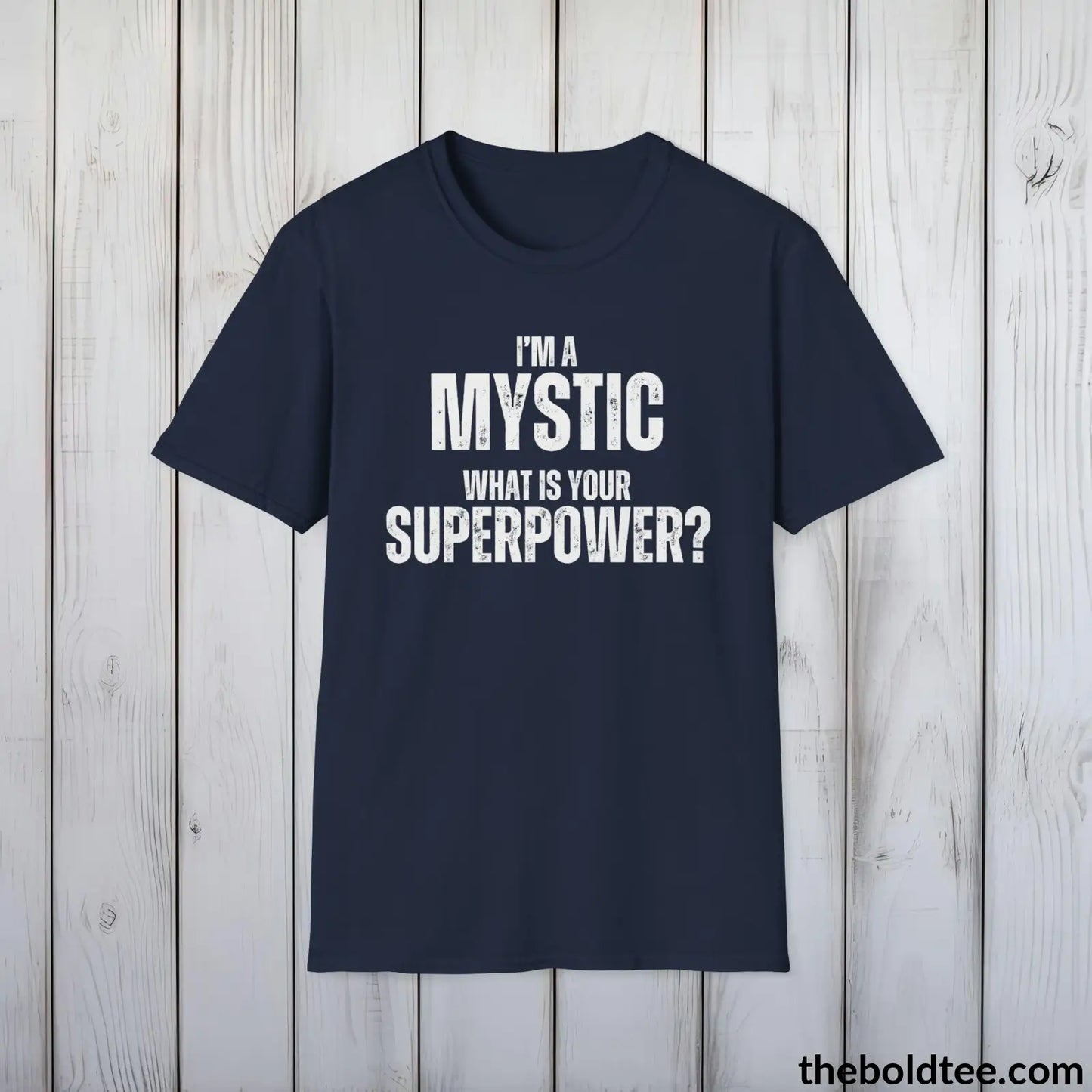 T-Shirt Navy / S MYSTIC Superpower Tee - Casual, Sustainable & Soft Cotton Crewneck Unisex T-Shirt - in 9 Bold Colors