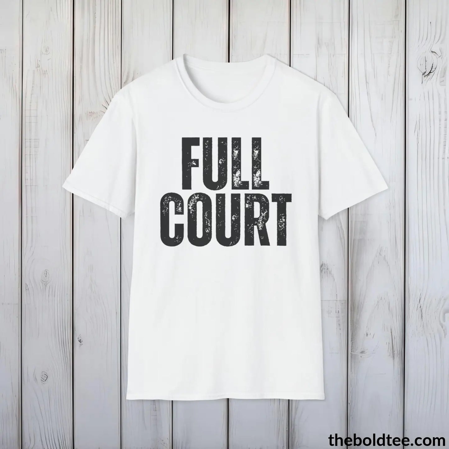 FUL LCOURT Basketball Tee - Sustainable & Soft Cotton Crewneck Unisex T-Shirt - 9 Bold Colors