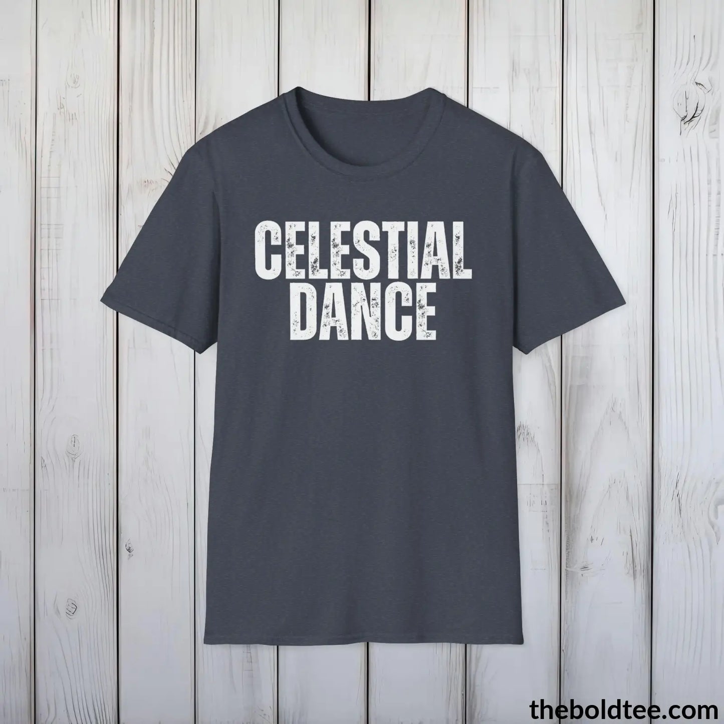 CELESTIAL DANCE Space Tee - Casual, Sustainable & Soft Cotton Crewneck Unisex T-Shirt - 9 Bold Colors