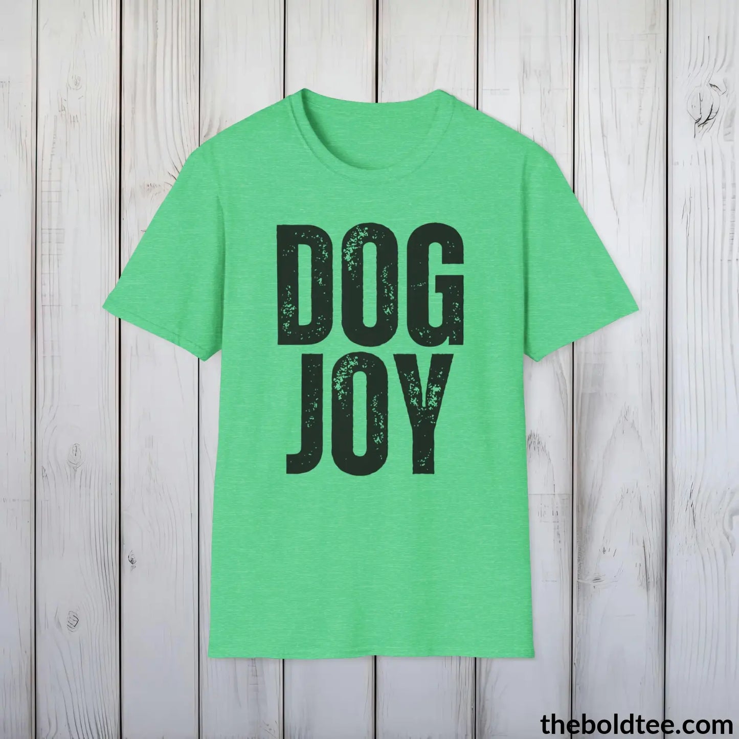 DOG JOY Tee - Sustainable & Soft Cotton Crewneck Unisex T-Shirt - 9 Bold Colors