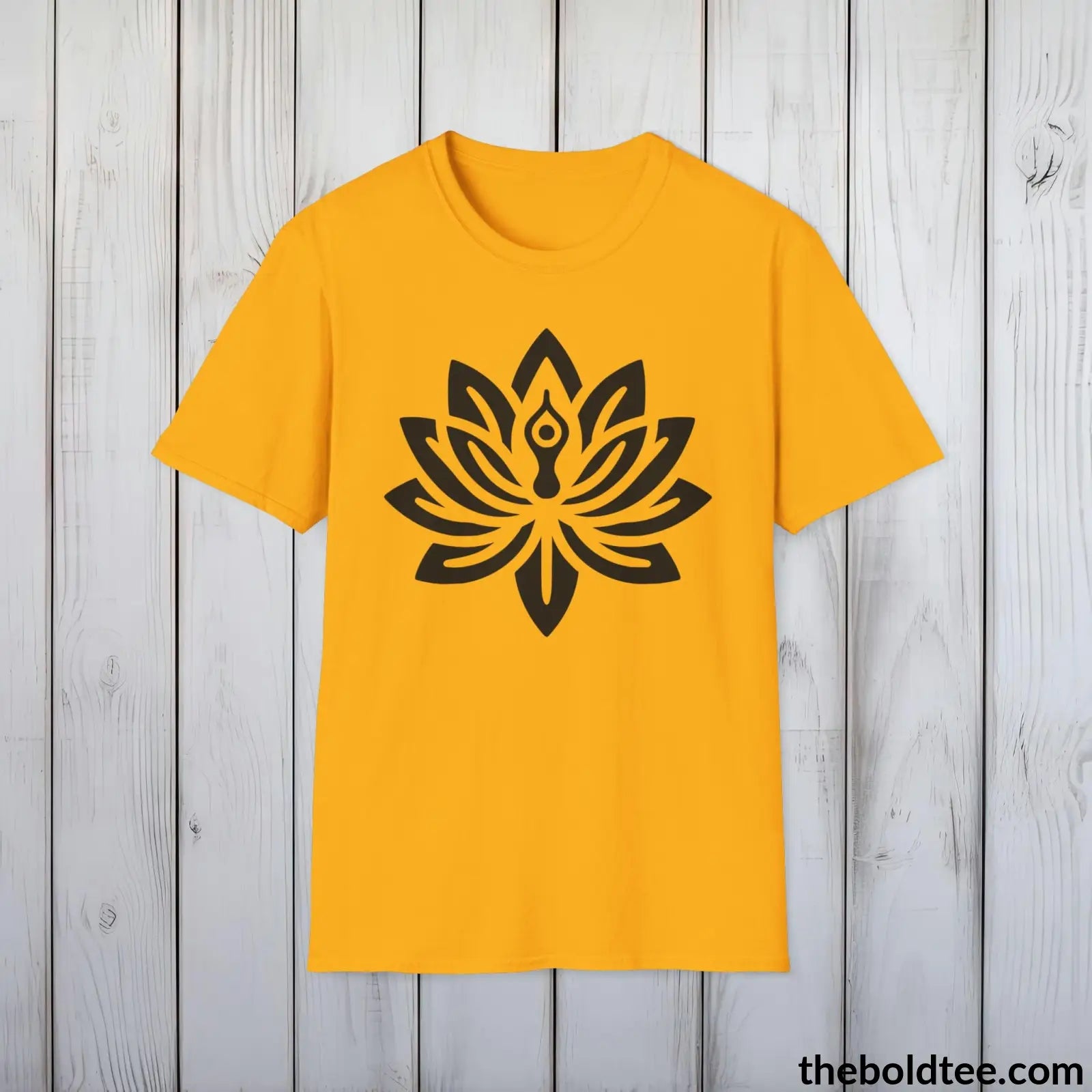 T-Shirt Gold / S Peaceful Yoga Tee - Sustainable & Soft Cotton Crewneck Unisex T-Shirt - 8 Serene Colors