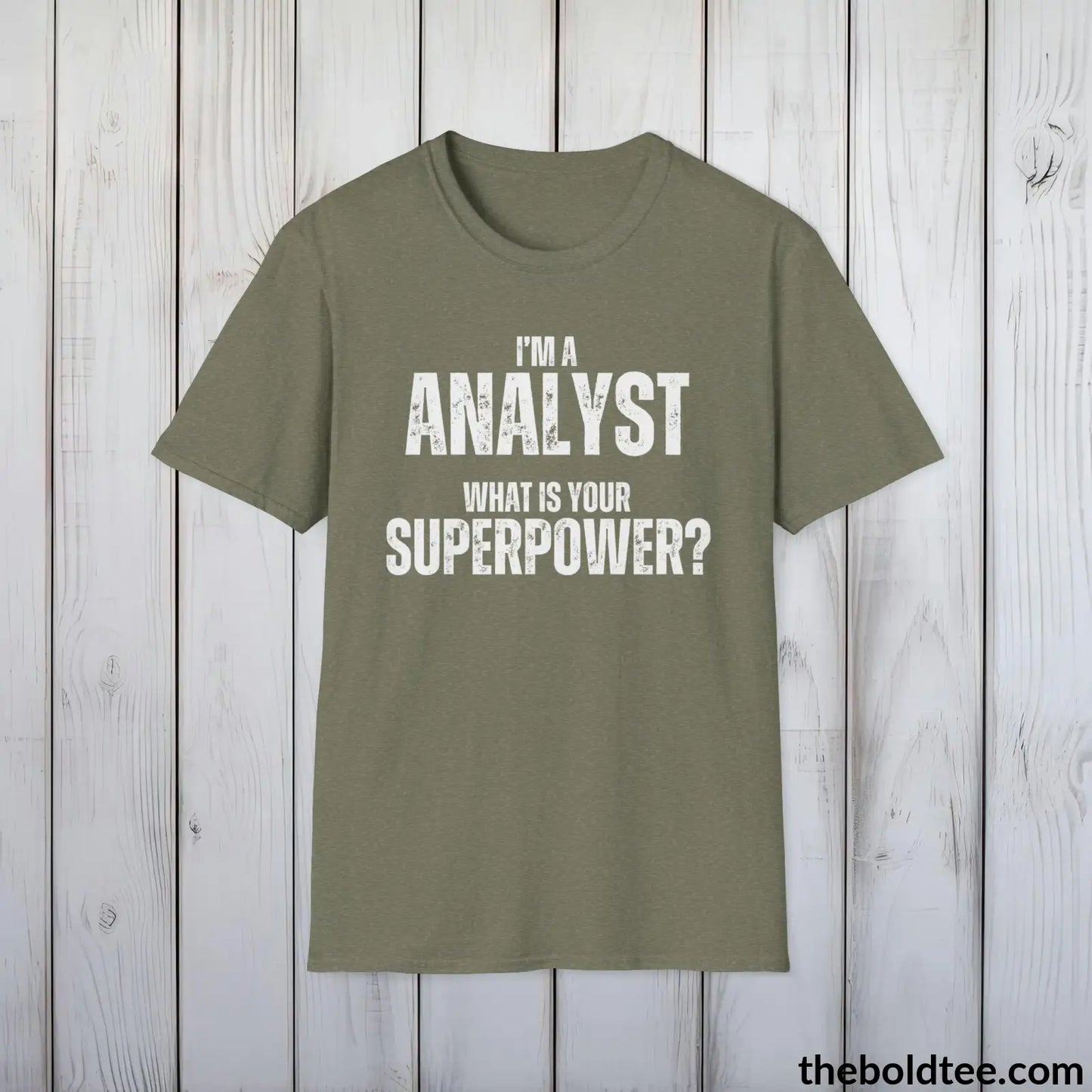 ANALYST Superpower Tee - Casual, Sustainable & Soft Cotton Crewneck Unisex T-Shirt - in 9 Bold Colors