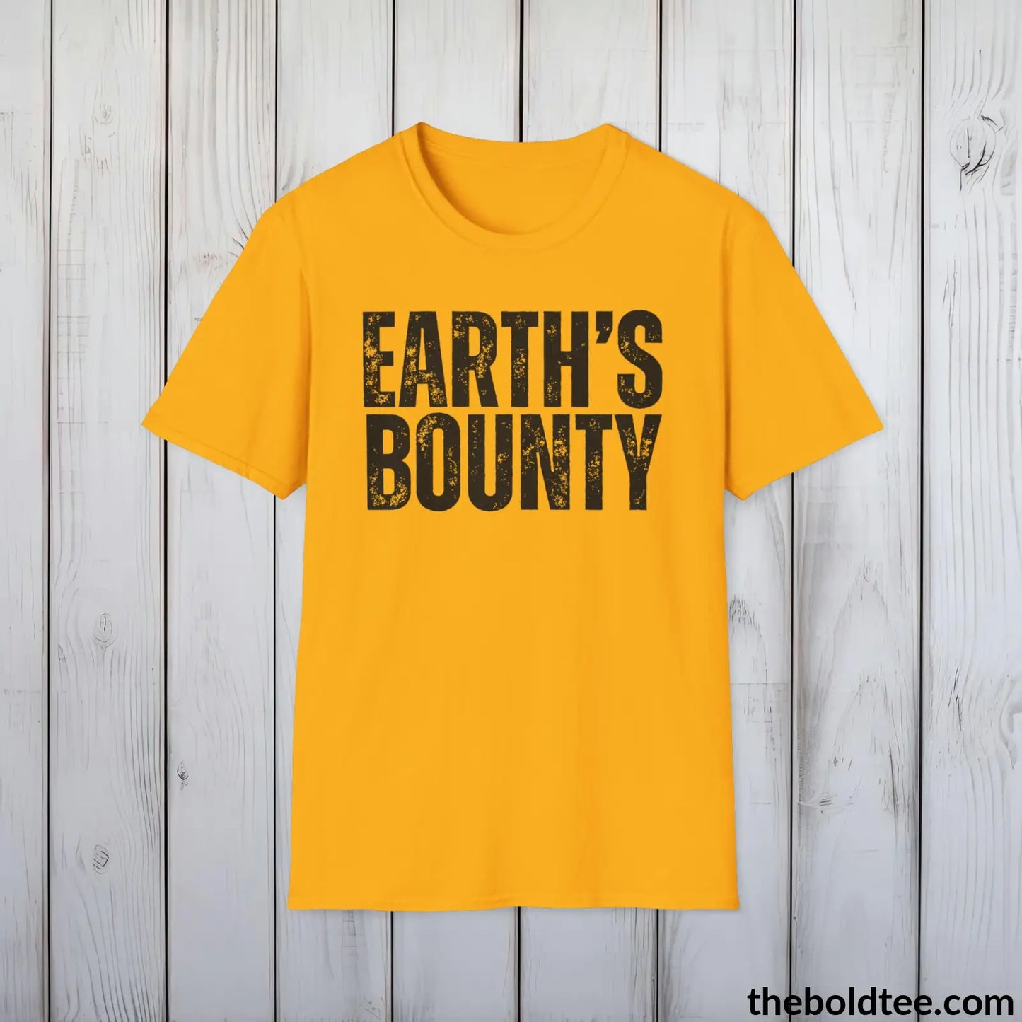 EARTH'S BOUNTY Gardening Tee - Soft & Strong Cotton Crewneck Unisex T-Shirt - 8 Trendy Colors