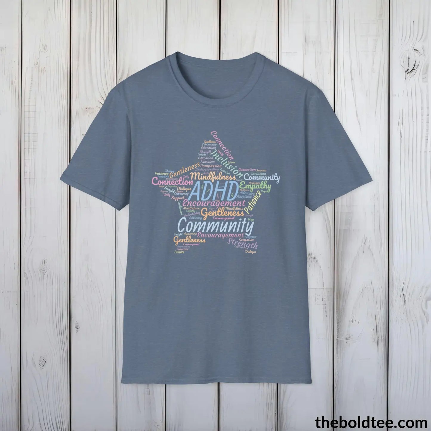 ADHD Awareness & Support T-Shirt - Acceptance and Understanding Unisex Tee - Mindful ADHD Community Support Tee Gift - 8 Trendy Colors