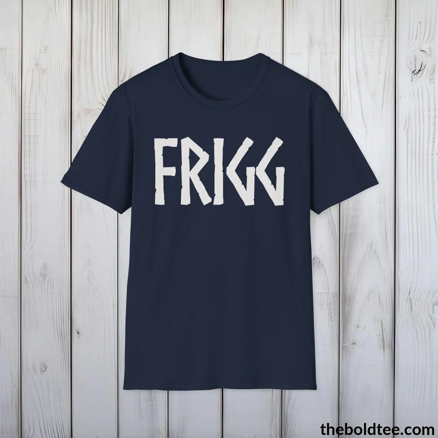 FRIGG Tee - Bold Viking Mythology Cotton T-Shirt - 9 Epic Dark Colors Available