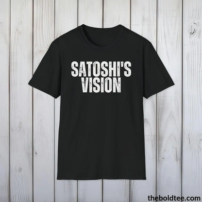 T-Shirt Black / S SATOSHI'S VISION Cryptocurrency Tee - Sustainable & Soft Cotton Crewneck Unisex T-Shirt - 9 Bold Colors