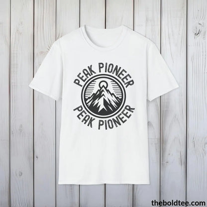 T-Shirt White / S PEAK PIONEER Hiking Tee - Sustainable & Soft Cotton Crewneck Unisex T-Shirt - 8 Trendy Colors