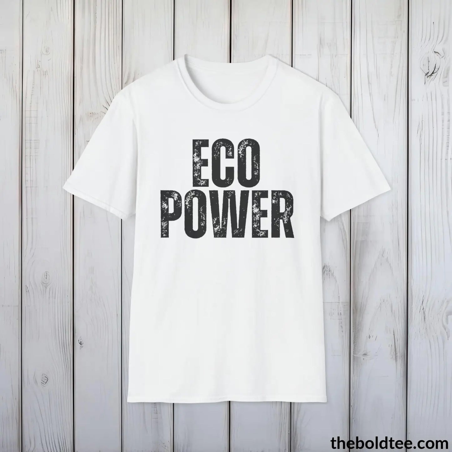 ECO POWER Tee - Casual, Sustainable & Soft Cotton Crewneck Unisex T-Shirt - 9 Bold Colors