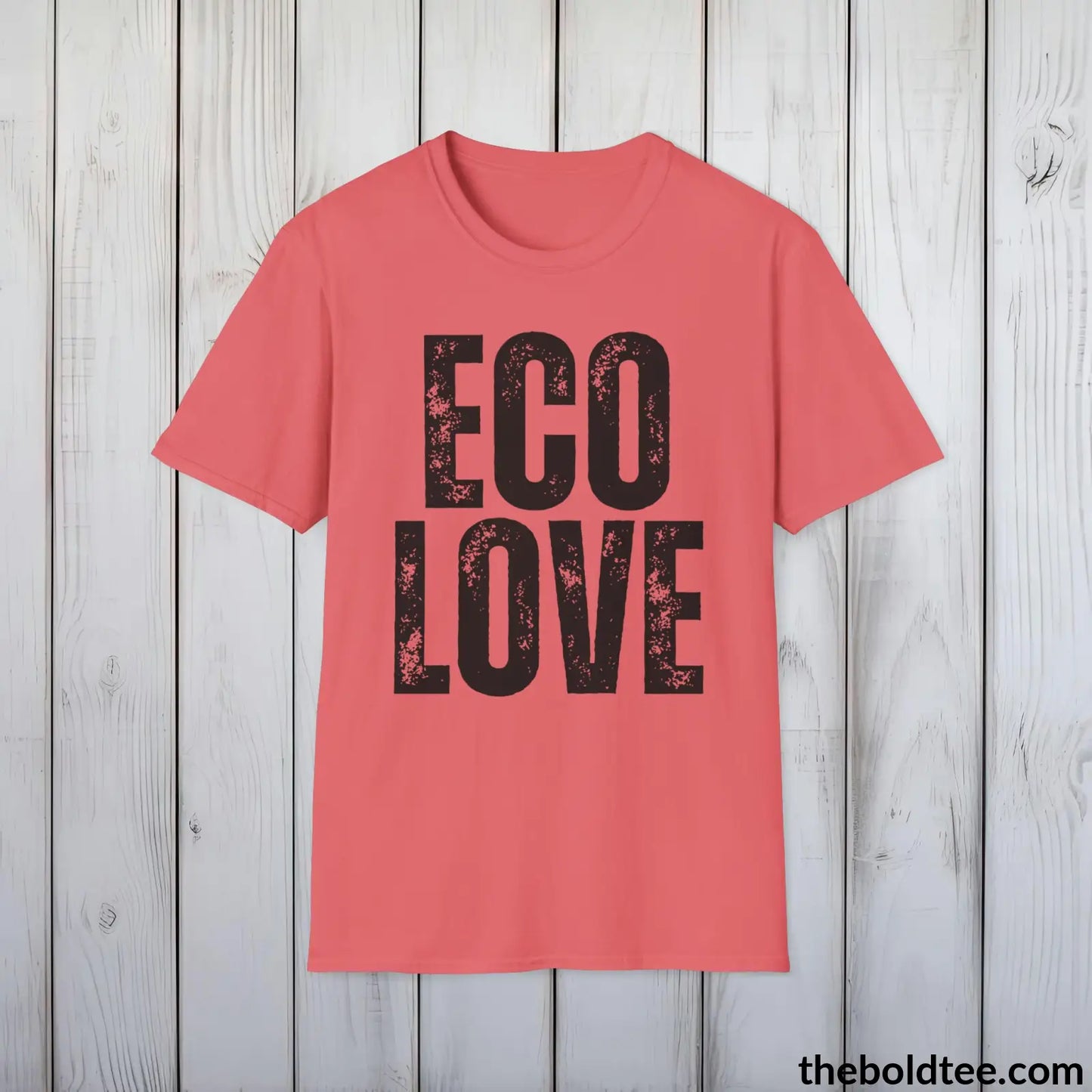 ECO LOVE Tee - Casual, Sustainable & Soft Cotton Crewneck Unisex T-Shirt - 9 Bold Colors