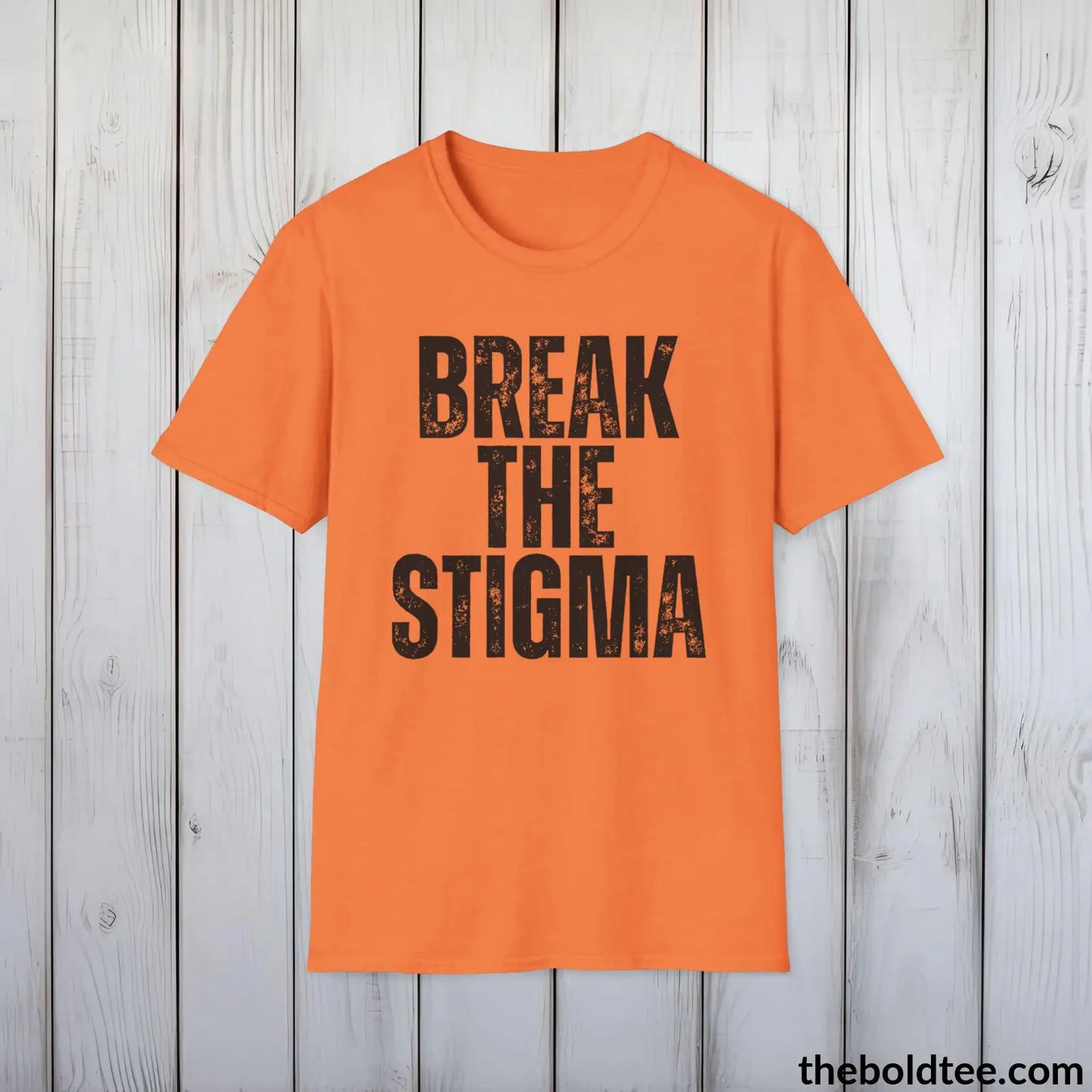 BREAK THE STIGMA Mental Health Awareness Tee - Soft Cotton Crewneck Unisex T-Shirt - 8 Trendy Colors