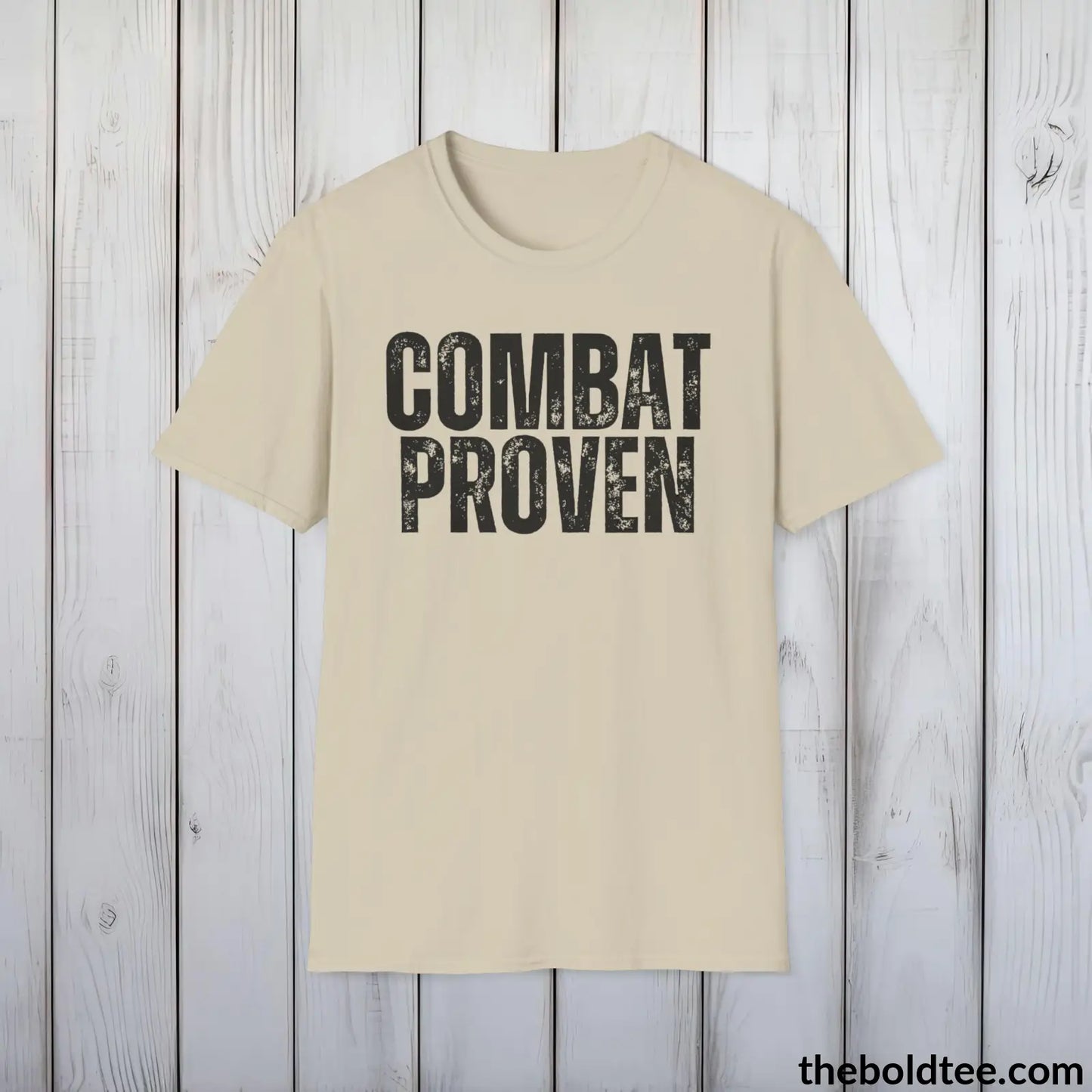 COMBAT PROVEN Military Tee - Strong & Versatile Cotton Crewneck T-Shirt - 9 Bold Colors