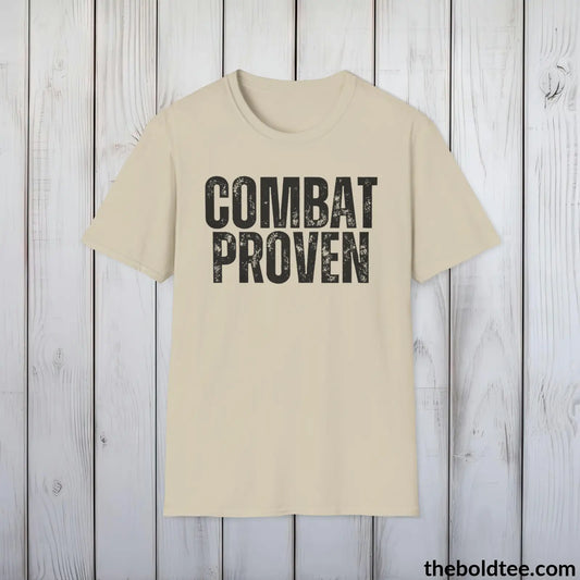COMBAT PROVEN Military Tee - Strong & Versatile Cotton Crewneck T-Shirt - 9 Bold Colors