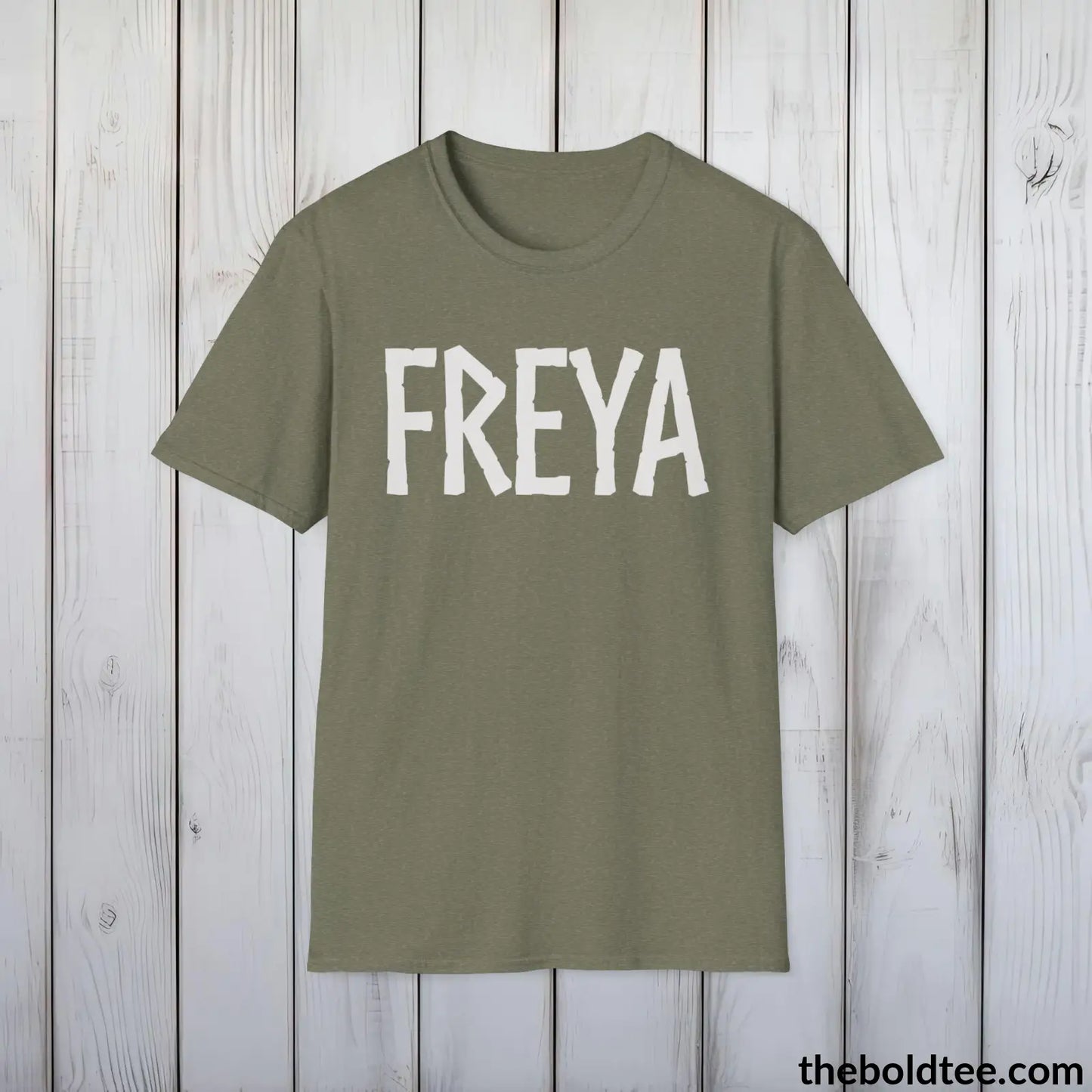 FREYA Tee - Bold Viking Mythology Cotton T-Shirt - 9 Epic Dark Colors Available