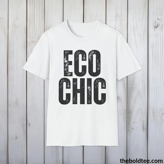 ECO CHIC Tee - Casual, Sustainable & Soft Cotton Crewneck Unisex T-Shirt - 9 Bold Colors