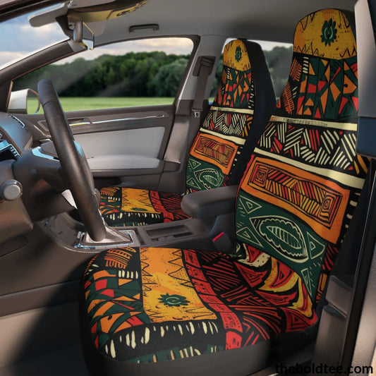 African Tribal Car Seat Covers (2 Pcs.) All Over Prints