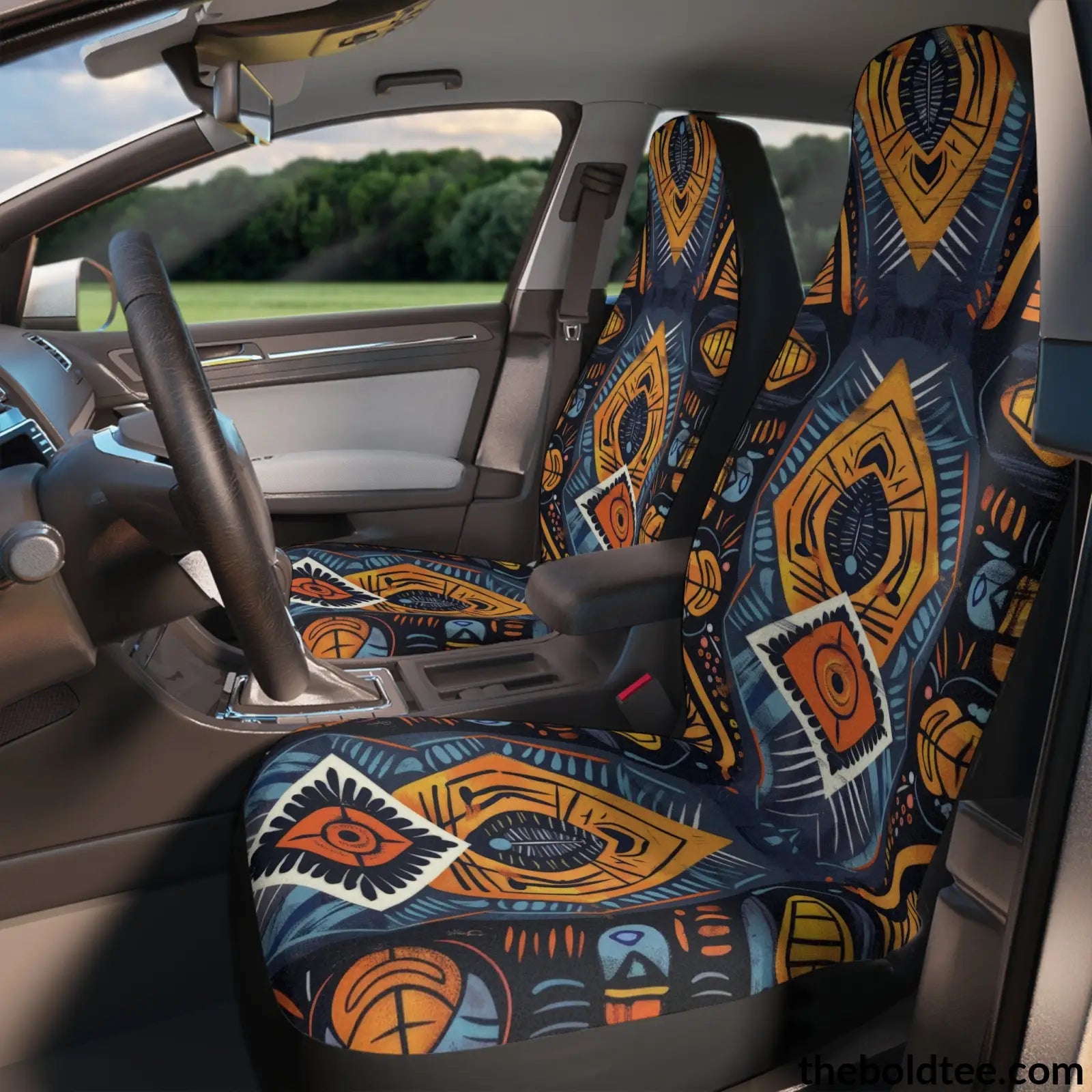 African Tribal Car Seat Covers (2 Pcs.) All Over Prints