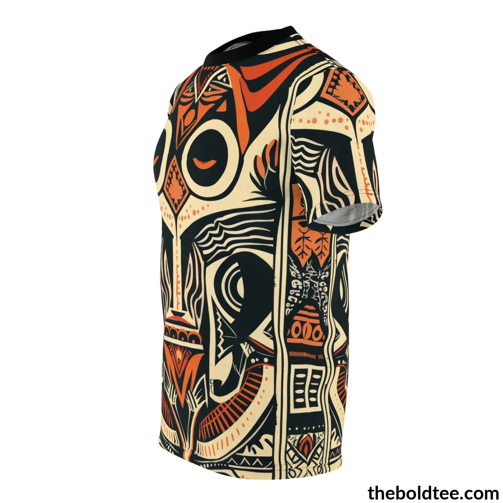 African Tribal Pattern Tee - Premium All Over Print Crewneck Shirt Prints