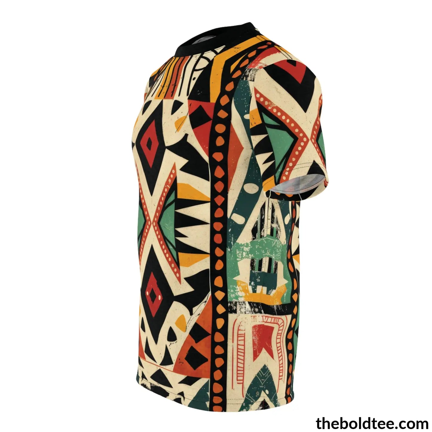 African Tribal Pattern Tee - Premium All Over Print Crewneck Shirt Prints