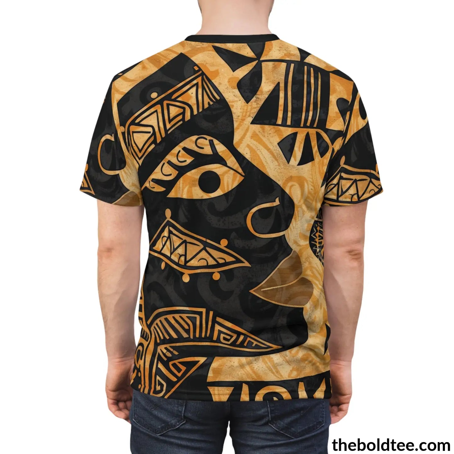 African Tribal Pattern Tee - Premium All Over Print Crewneck Shirt Prints