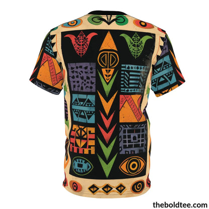 African Tribal Pattern Tee - Premium All Over Print Crewneck Shirt Prints