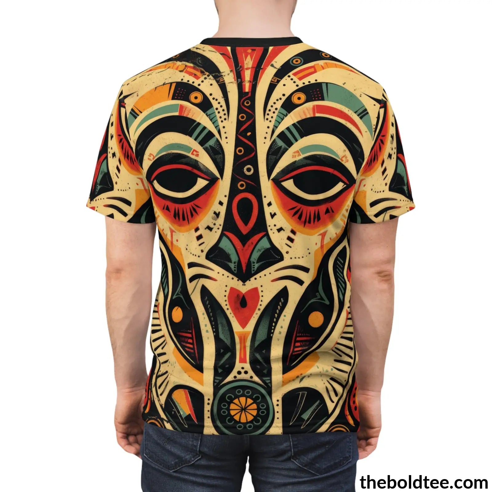 African Tribal Pattern Tee - Premium All Over Print Crewneck Shirt Prints