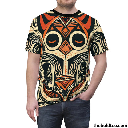 African Tribal Pattern Tee - Premium All Over Print Crewneck Shirt Prints