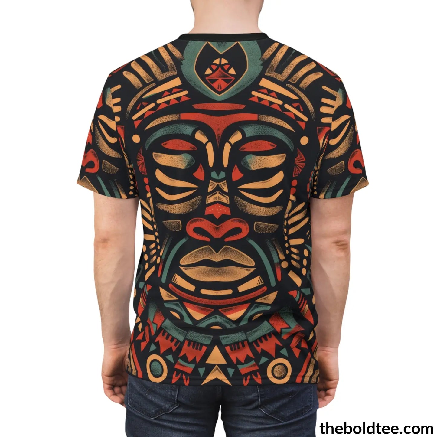 African Tribal Pattern Tee - Premium All Over Print Crewneck Shirt Prints