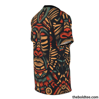 African Tribal Pattern Tee - Premium All Over Print Crewneck Shirt Prints