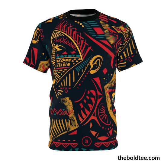 African Tribal Pattern Tee - Premium All Over Print Crewneck Shirt S Prints