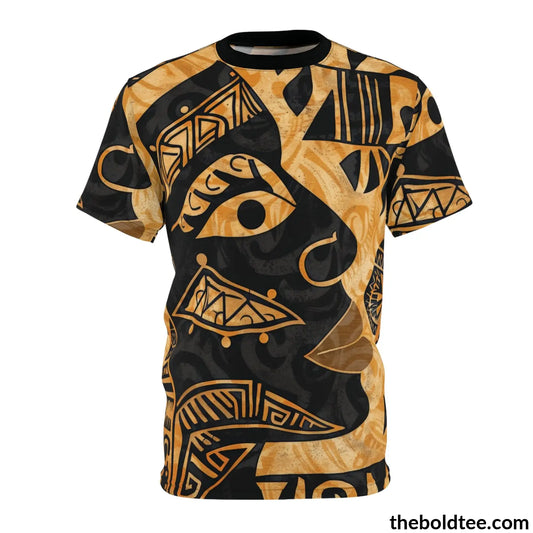 African Tribal Pattern Tee - Premium All Over Print Crewneck Shirt S Prints