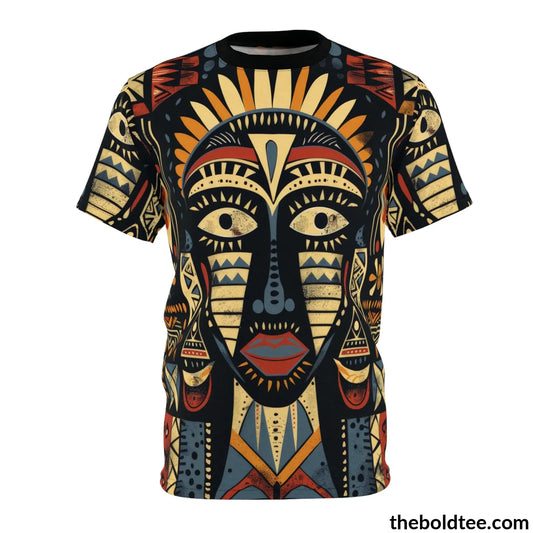 African Tribal Pattern Tee - Premium All Over Print Crewneck Shirt S Prints