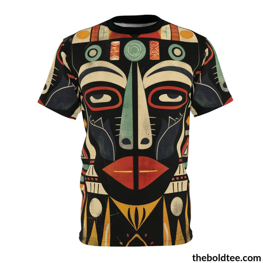 African Tribal Pattern Tee - Premium All Over Print Crewneck Shirt S Prints