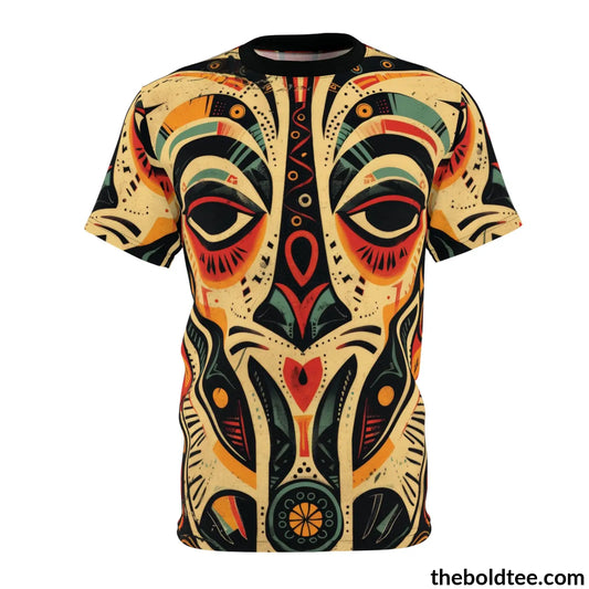 African Tribal Pattern Tee - Premium All Over Print Crewneck Shirt S Prints