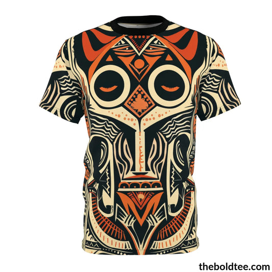 African Tribal Pattern Tee - Premium All Over Print Crewneck Shirt S Prints