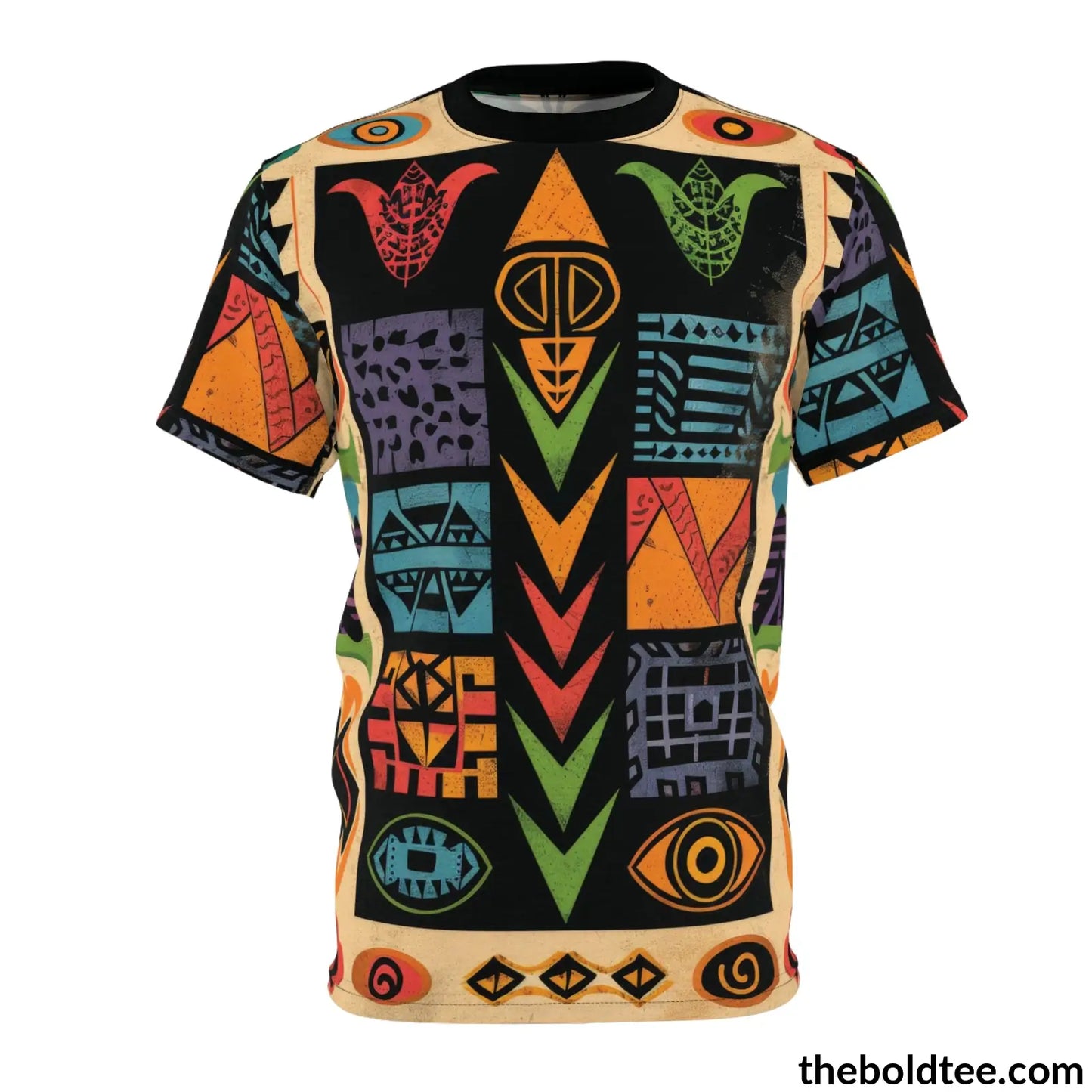 African Tribal Pattern Tee - Premium All Over Print Crewneck Shirt S Prints