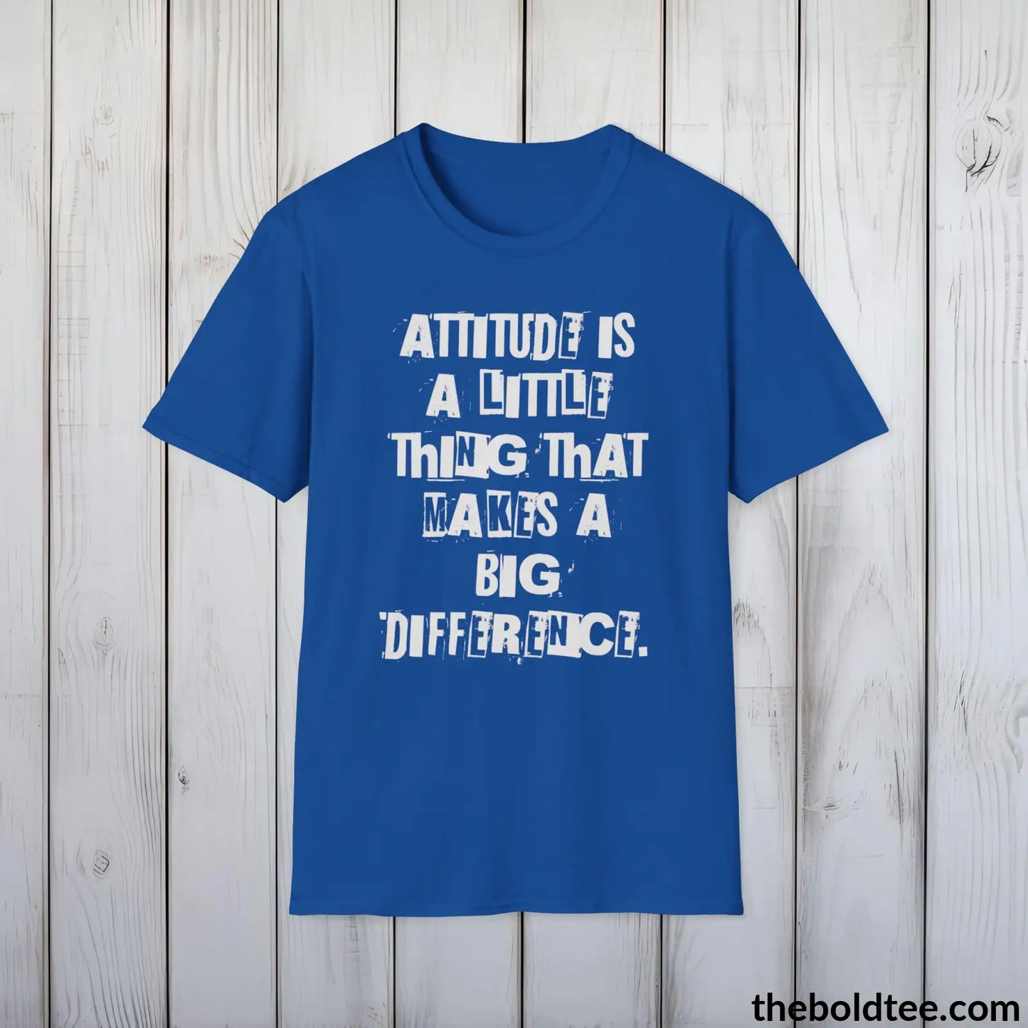 Attitude Tee - Premium Soft Cotton Crewneck Unisex T - Shirt 9 Bold Colors Royal / S