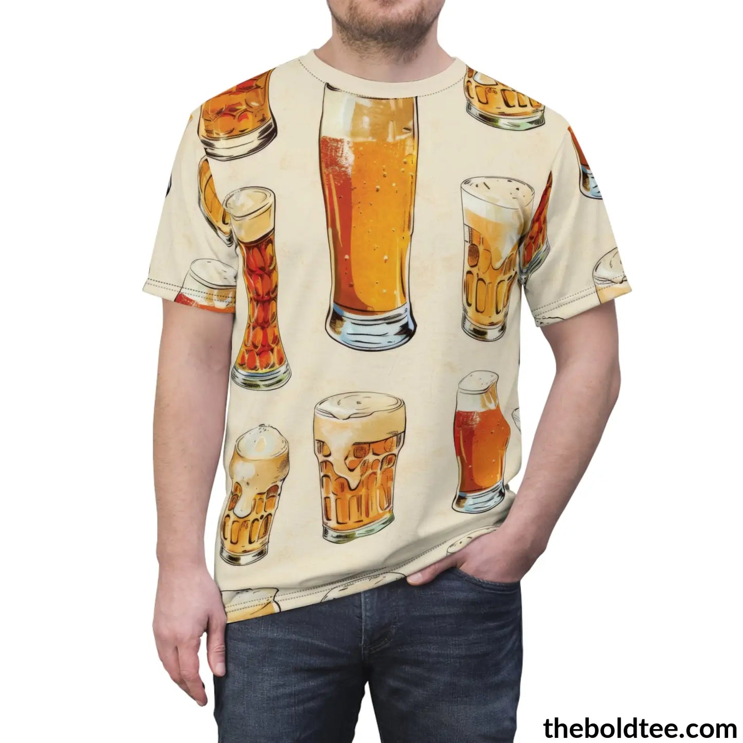 Beer Tee - Premium All Over Print Crewneck Shirt Prints