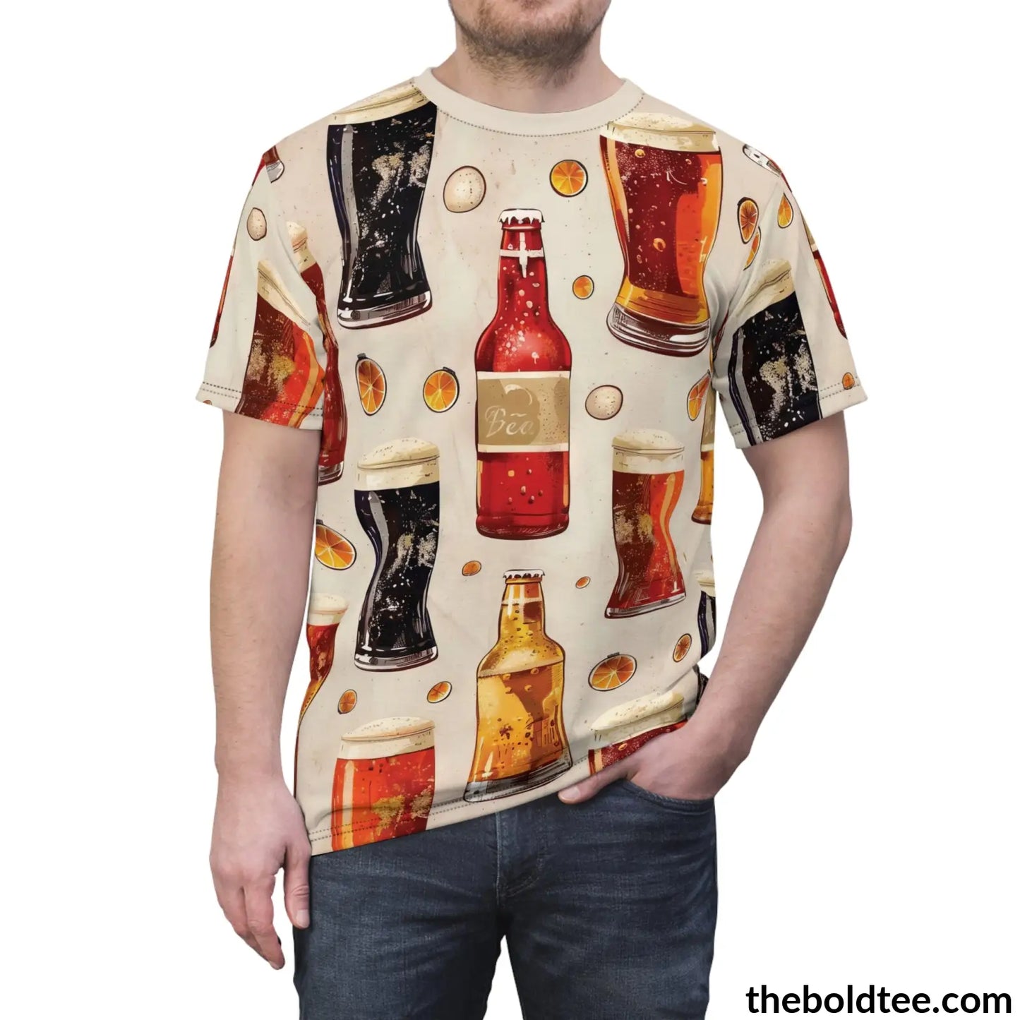 Beer Tee - Premium All Over Print Crewneck Shirt Prints