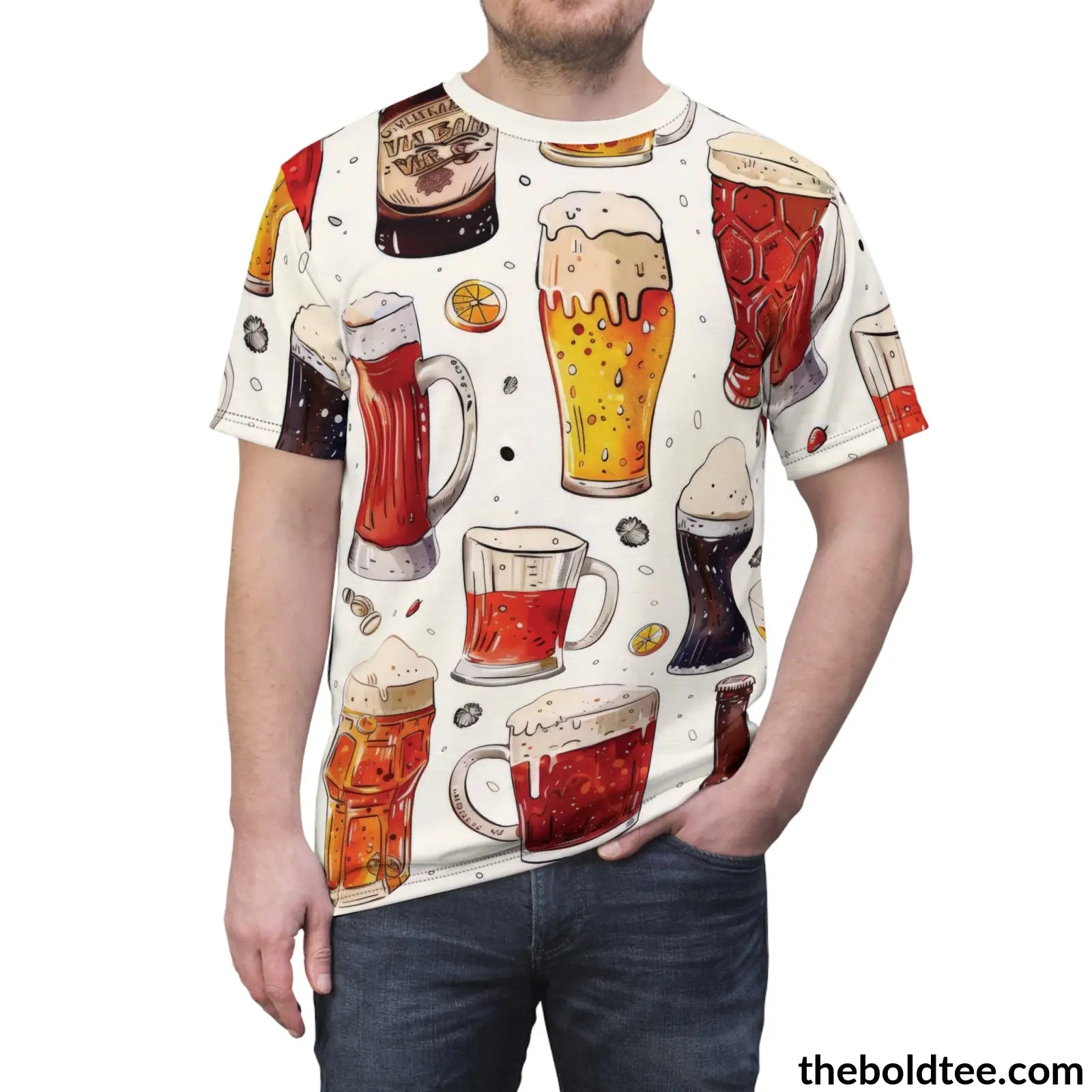 Beer Tee - Premium All Over Print Crewneck Shirt Prints