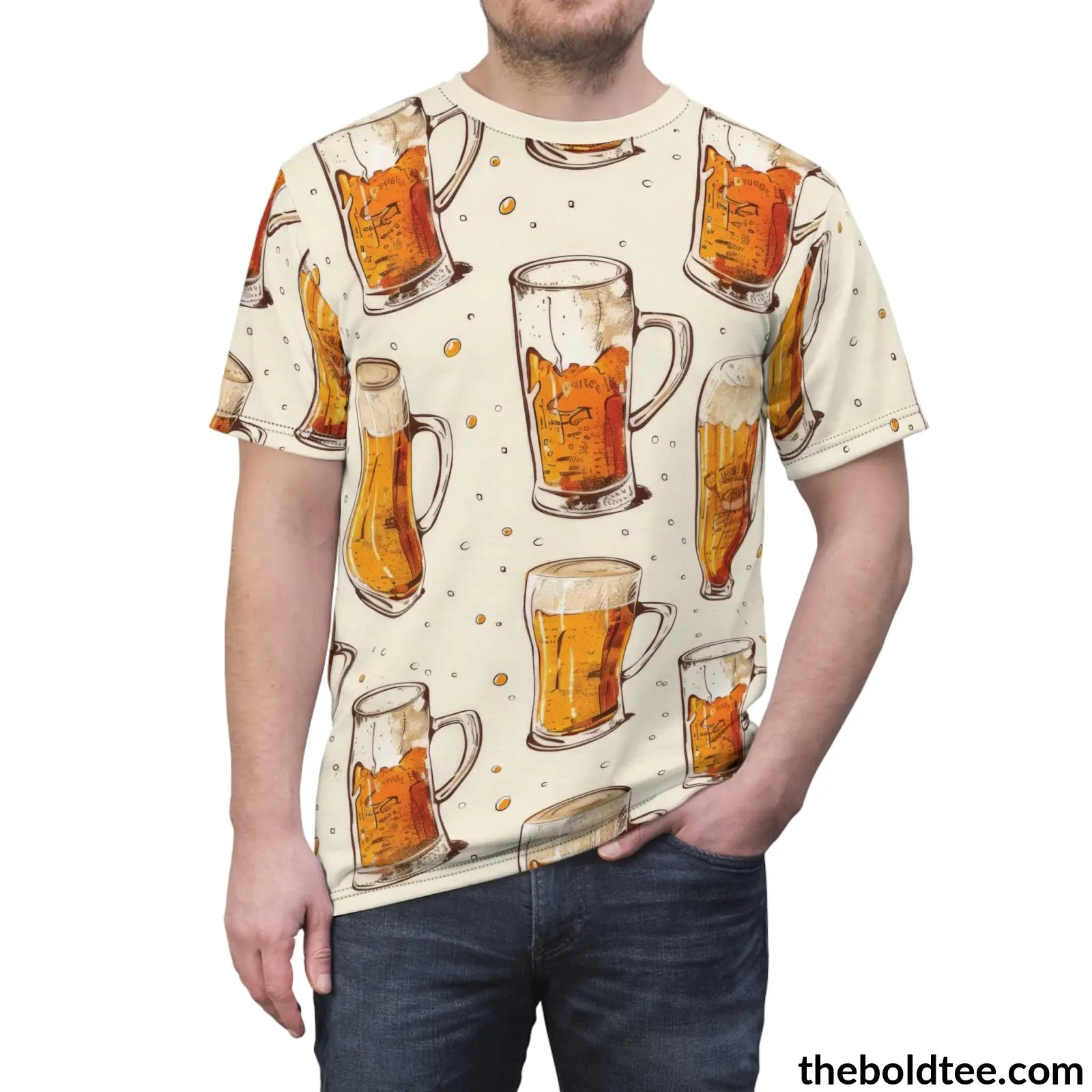 Beer Tee - Premium All Over Print Crewneck Shirt Prints