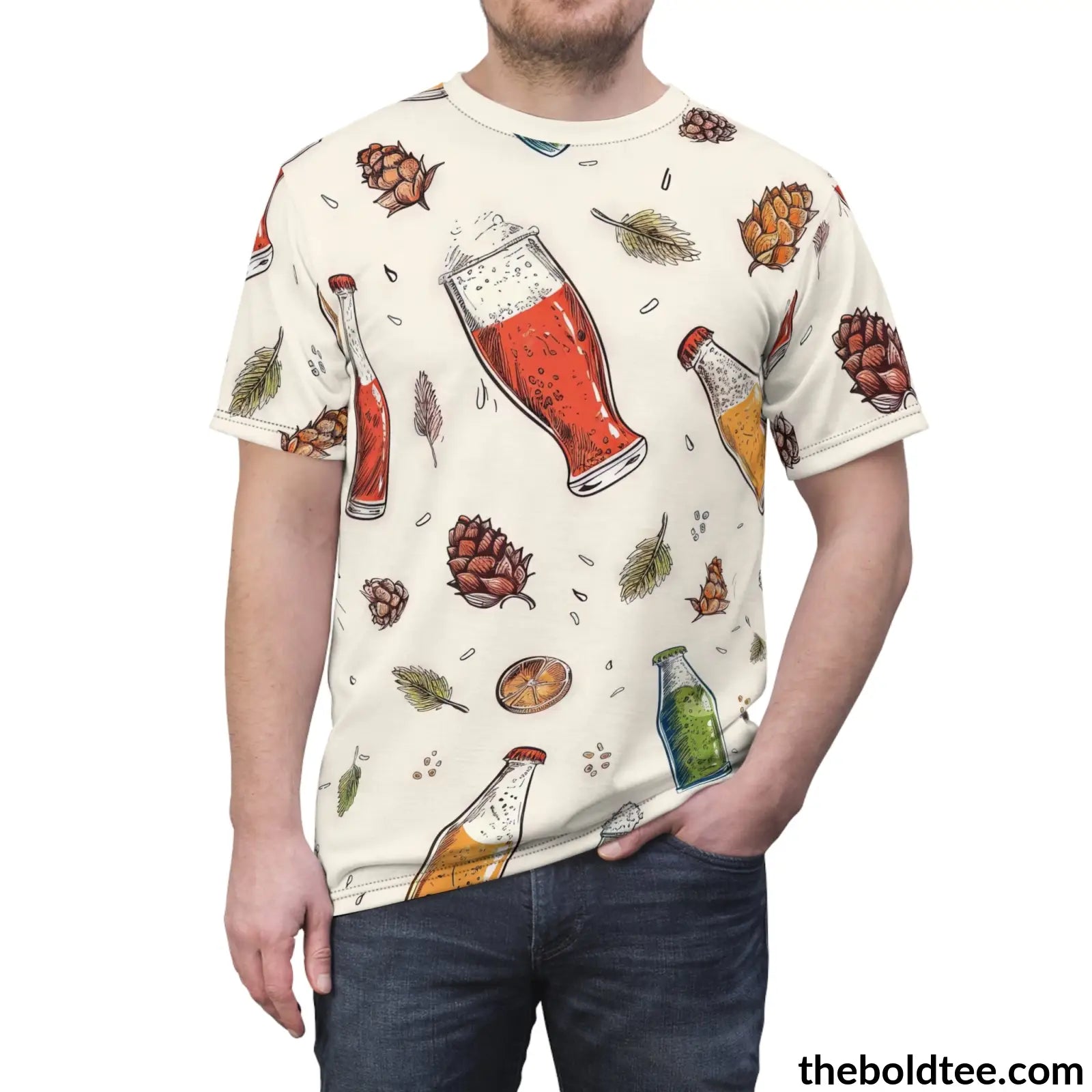 Beer Tee - Premium All Over Print Crewneck Shirt Prints