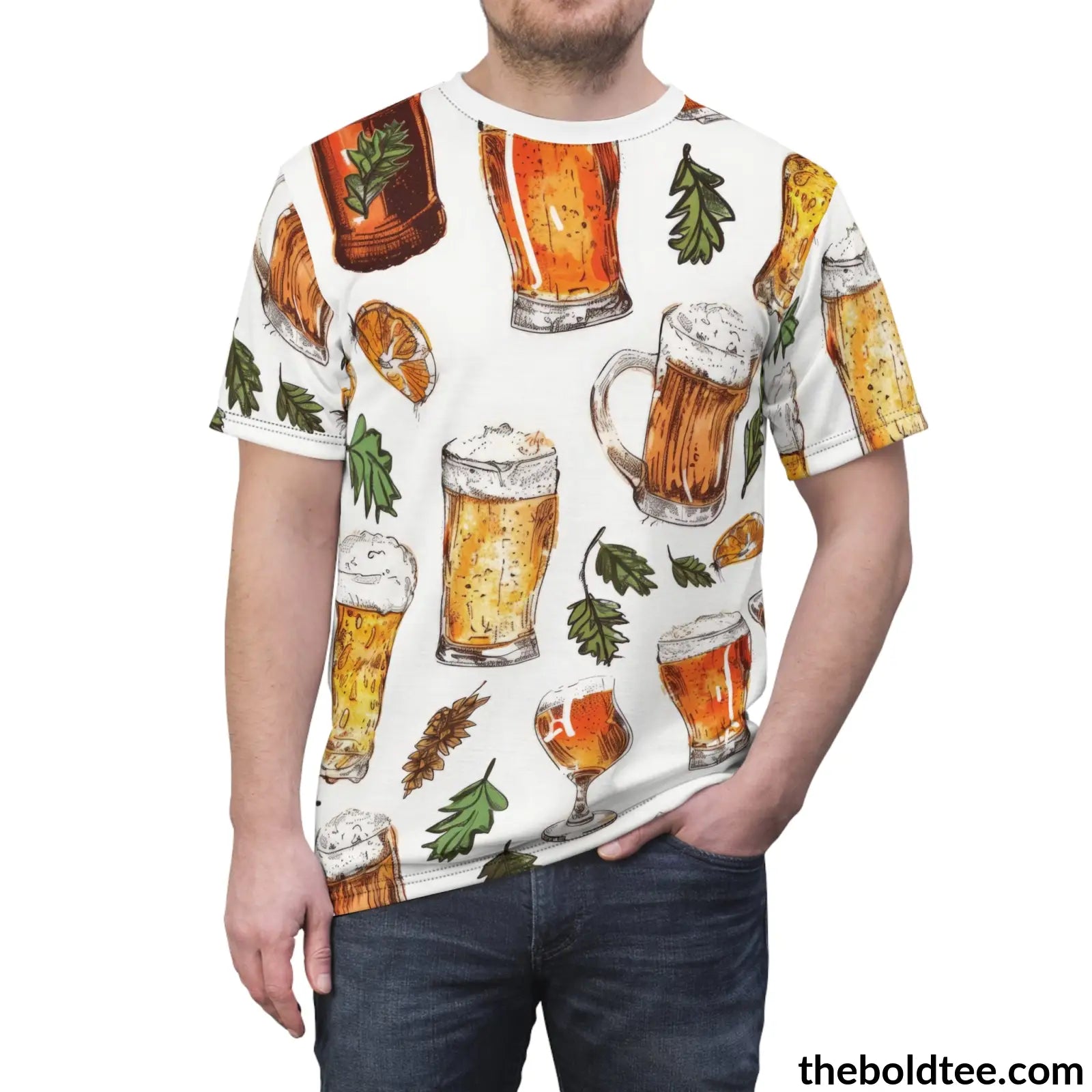 Beer Tee - Premium All Over Print Crewneck Shirt Prints