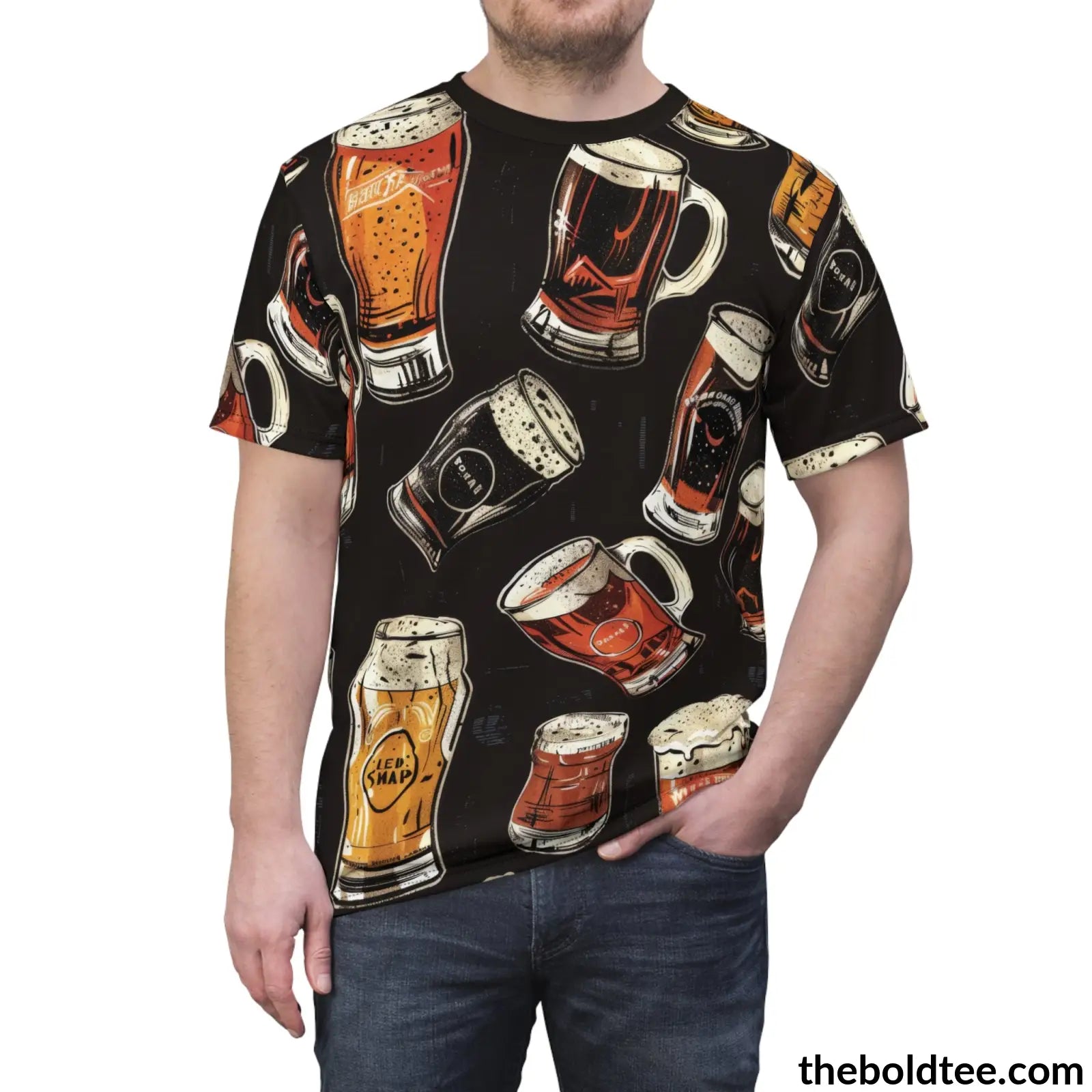 Beer Tee - Premium All Over Print Crewneck Shirt Prints