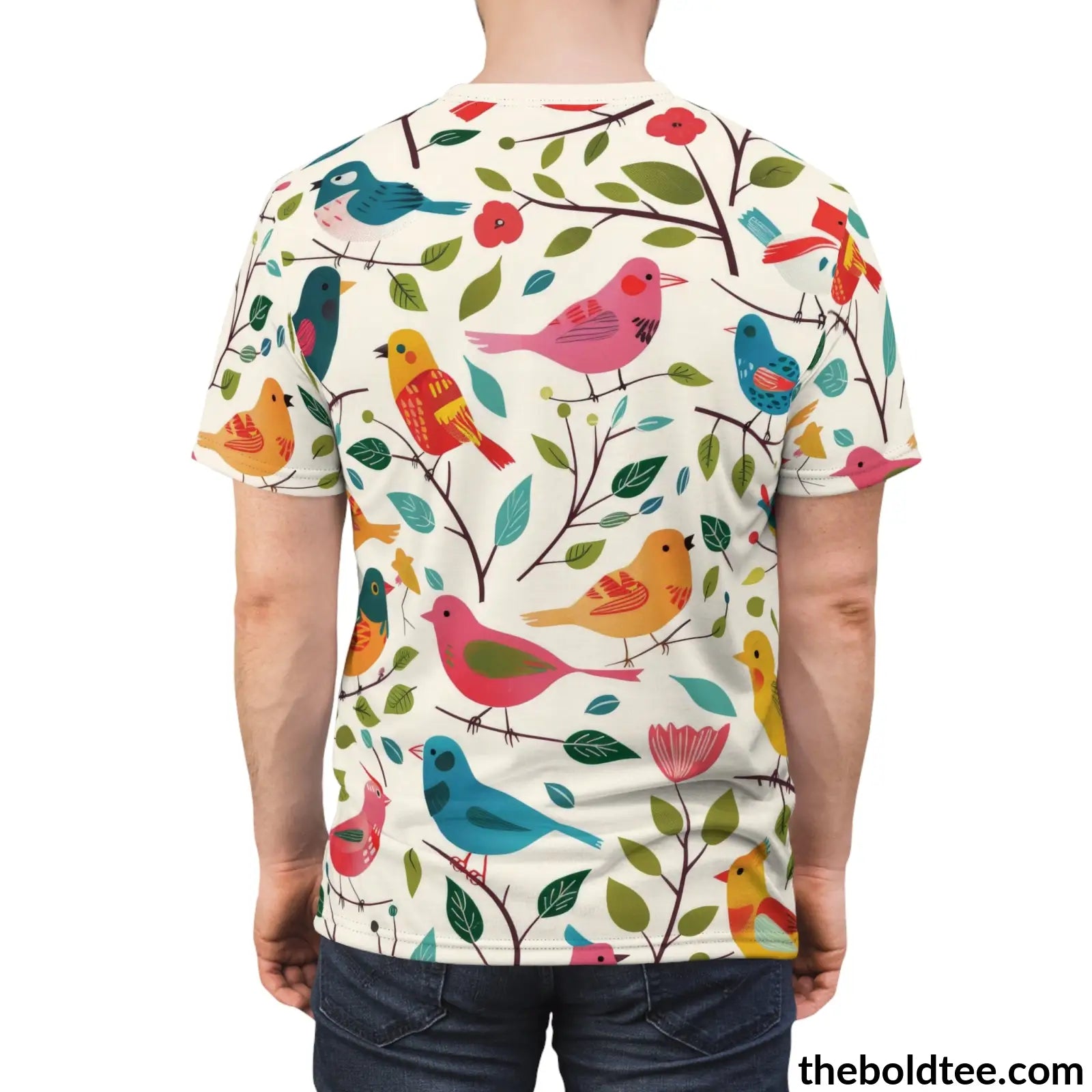 Birds Tee - Premium All Over Print Crewneck Shirt Prints