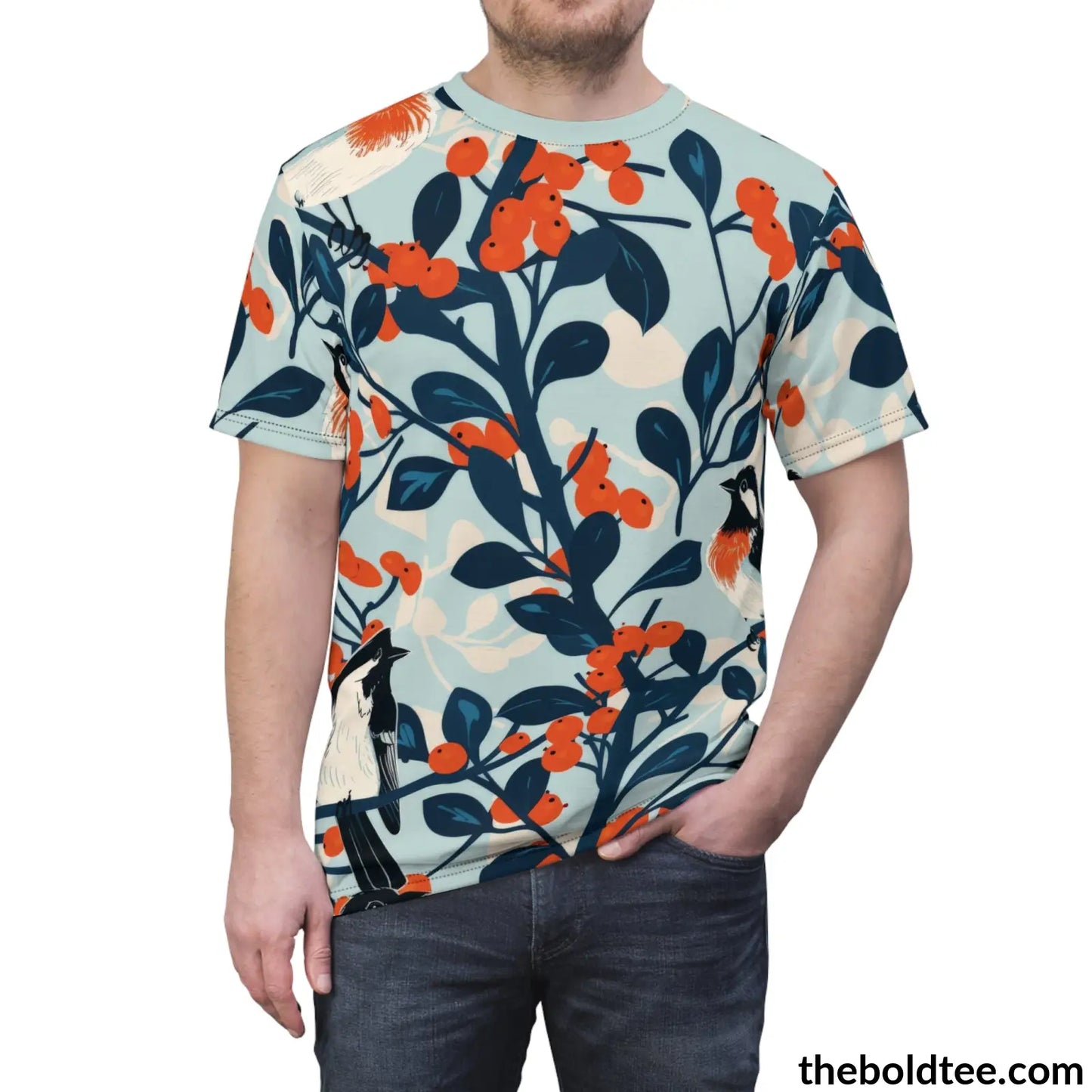 Birds Tee - Premium All Over Print Crewneck Shirt Prints