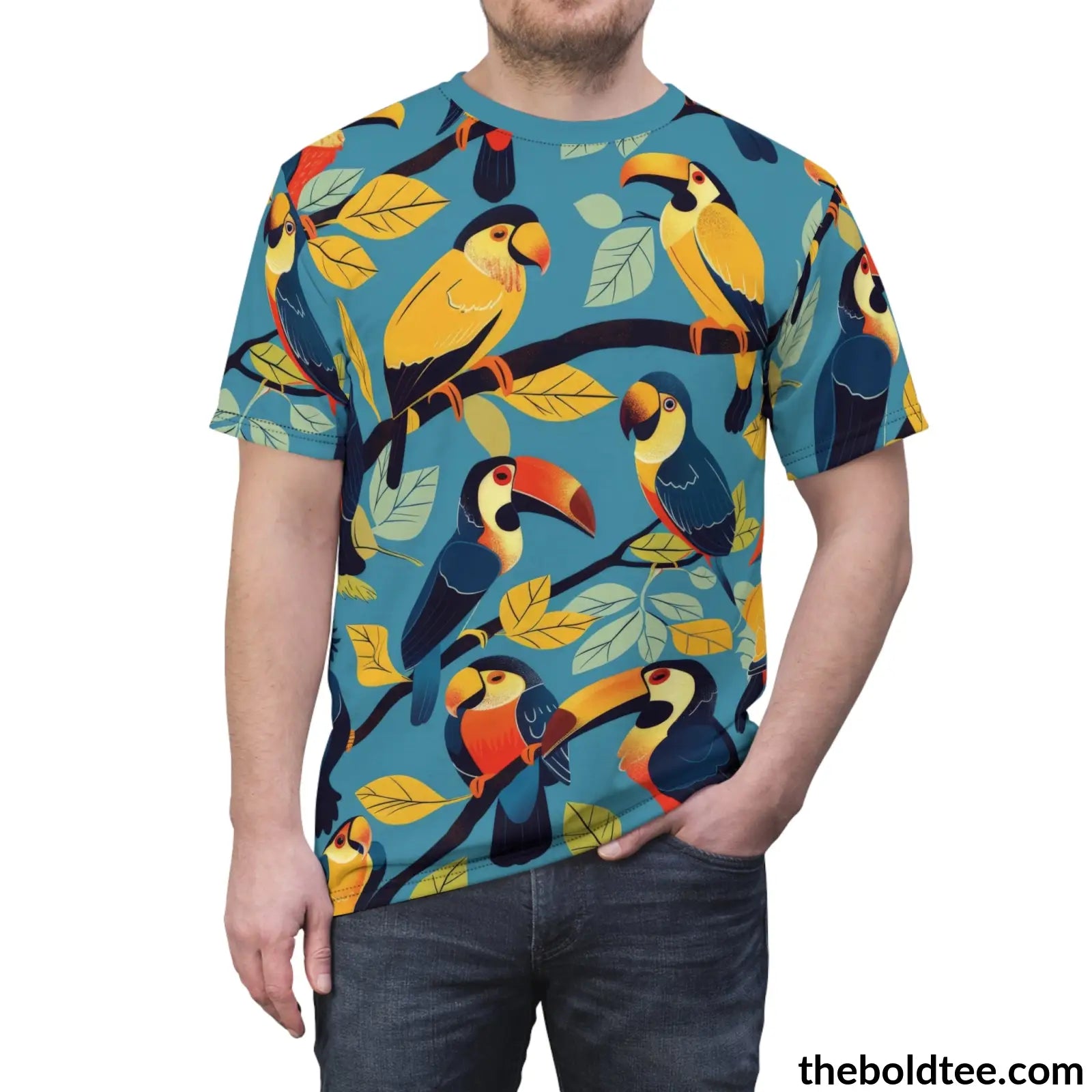 Birds Tee - Premium All Over Print Crewneck Shirt Prints