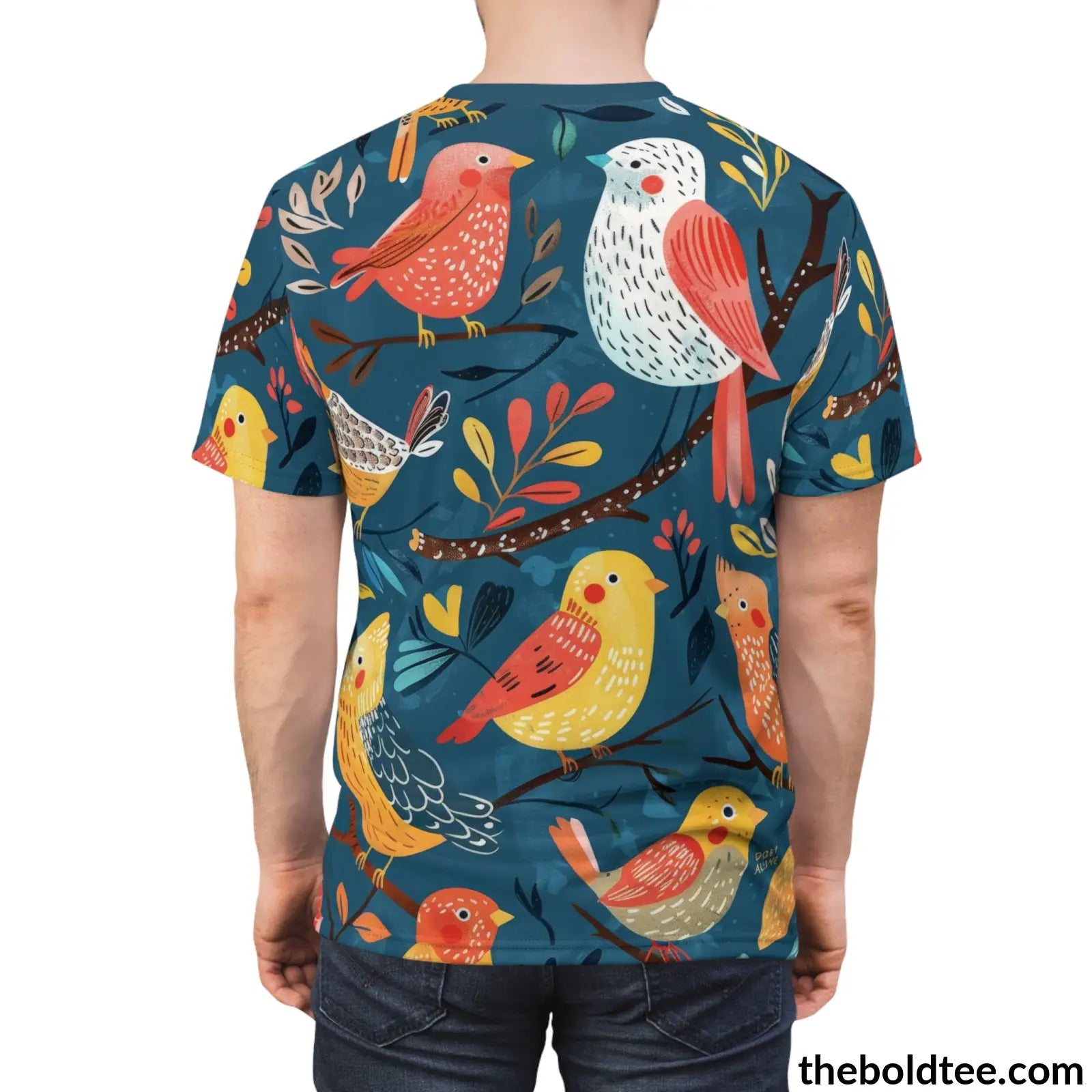 Birds Tee - Premium All Over Print Crewneck Shirt Prints