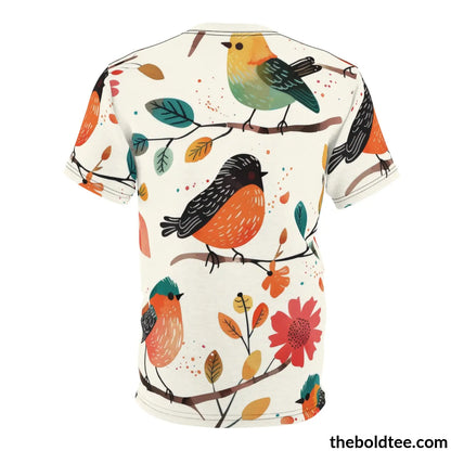 Birds Tee - Premium All Over Print Crewneck Shirt Prints