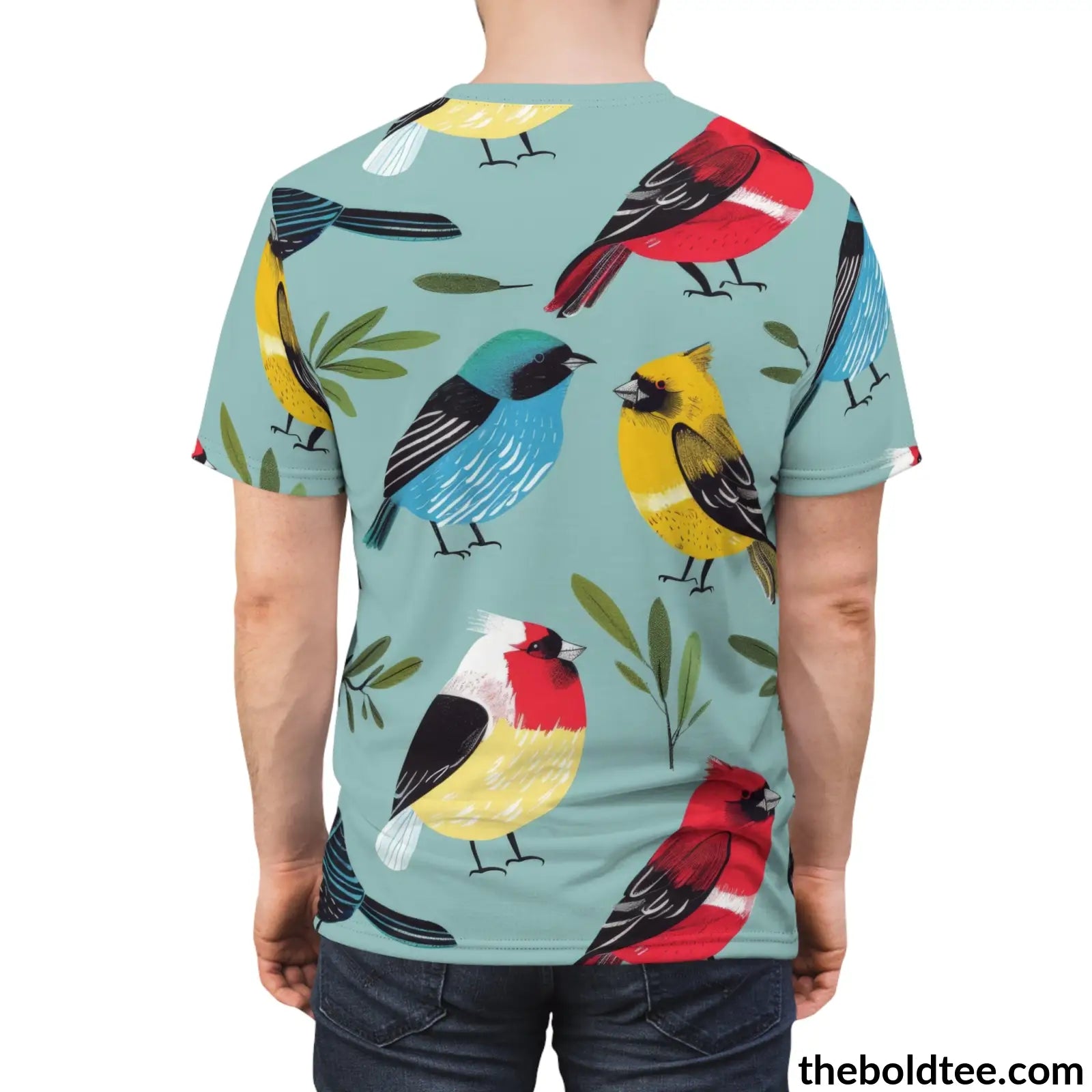 Birds Tee - Premium All Over Print Crewneck Shirt Prints